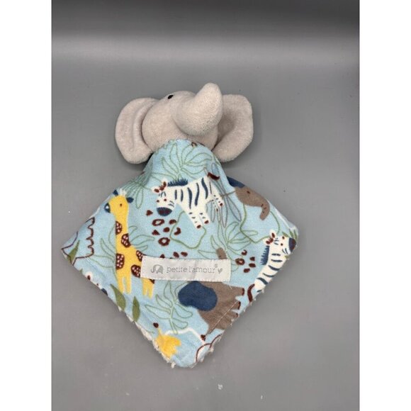 Petite L'amour Elephant Plush Lovey Security Blanket Sherpa - Picture 1 of 5